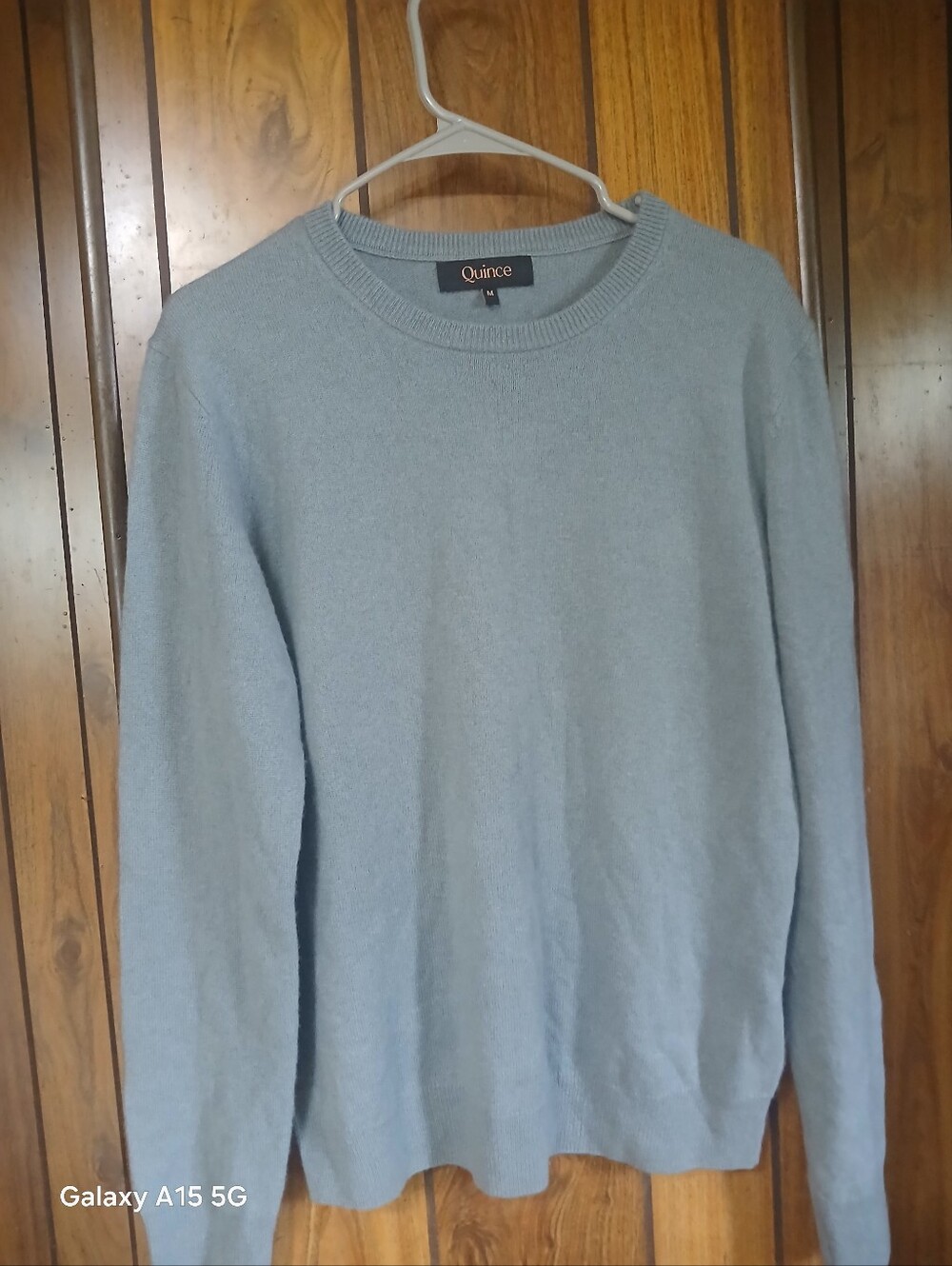 Quince Cashmere Women s Pale Blue Crewneck Sweater 100% Cashnere